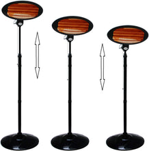 Lade das Bild in den Galerie-Viewer, DMS® 2in1 Stand Infrarotstrahler | 2000 Watt | Heizstrahler | Standheizer | Terrassenstrahler | Wärmestrahler | Innen- und Außenbereich | Wandhalterung | Heizkörper | 3 Heizstufen SH-2000