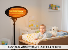 Lade das Bild in den Galerie-Viewer, DMS® 2in1 Stand Infrarotstrahler | 2000 Watt | Heizstrahler | Standheizer | Terrassenstrahler | Wärmestrahler | Innen- und Außenbereich | Wandhalterung | Heizkörper | 3 Heizstufen SH-2000