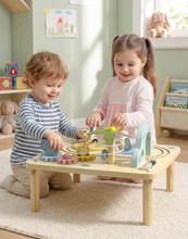 Lade das Bild in den Galerie-Viewer, Navaris Holz Aktivitätstisch Kinder – Lernspielzeug für Motorik, Koordination & Kreativität