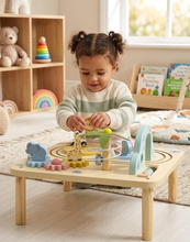 Lade das Bild in den Galerie-Viewer, Navaris Holz Aktivitätstisch Kinder – Lernspielzeug für Motorik, Koordination & Kreativität