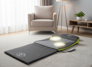 Homedics Stretch Stretchingmatte XS inspiriert durch Yoga - Fernbedienung, einstellbare Intensität, vorprogrammierte Yoga/Stretchmatte für Rücken, Schultern, Hüften, faltbar mit Stützkissen - Grau