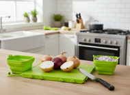 Cook's Essentials Schüsseln und Schneidebrett – faltbar, aus Silikon, platzsparend