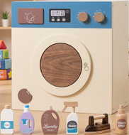 Kinder Holz Waschmaschine mit Zubehör – Montessori Spielzeug für Rollenspiele & Kreatives Lernen