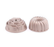 DELICATA Backformen aus Aluminiumguss Rose & Gugelhupf Form 2 Stück, Ø 10cm p.34