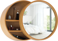 HOME CREATION Spiegel mit Stauraum-Rund Wandschrank Schrank Bad - Ø50x13 cm p.25